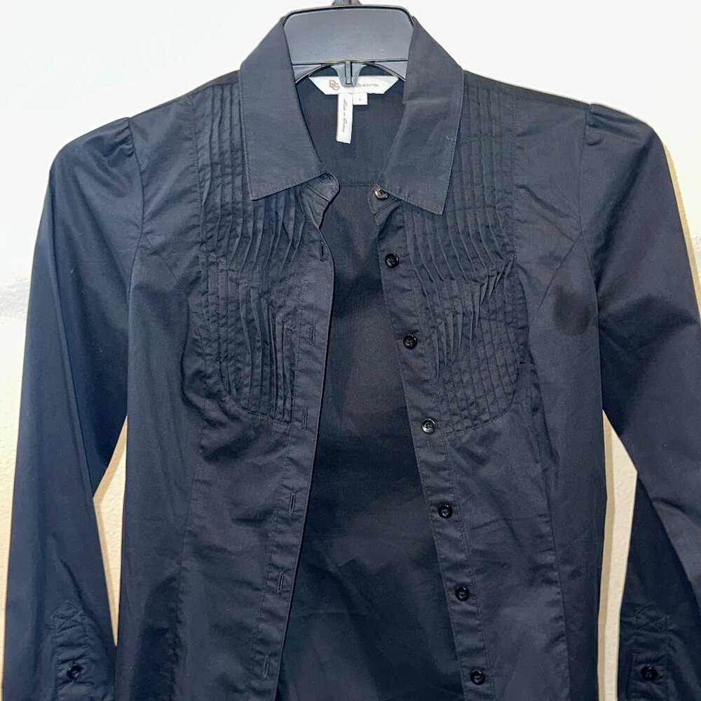 👔 Express Black Pleated Button-Front Blouse | Size S | $28